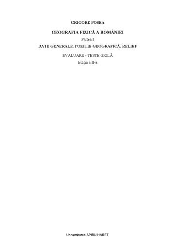 Geografia fizică a României (Date generale. Pozitie geografica. Relief)