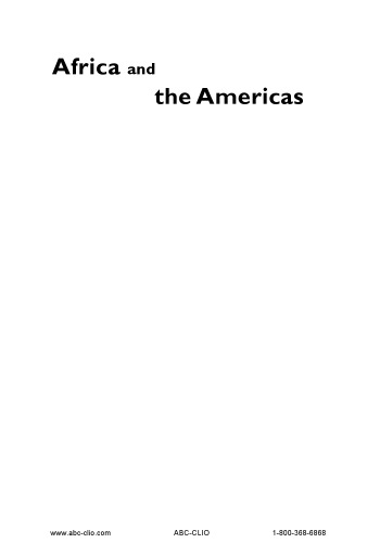 Africa and the Americas: Culture, Politics, and History (Transatlantic Relations) volume 1, 2, and 3 