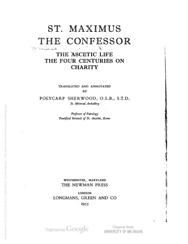 The Ascetic Life & The Four Centuries on Charity  