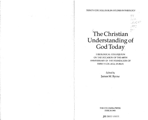 The Christian Understanding of God Today (Studies in Theology)  