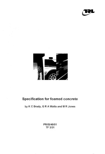 Specification for Foamed Concrete  