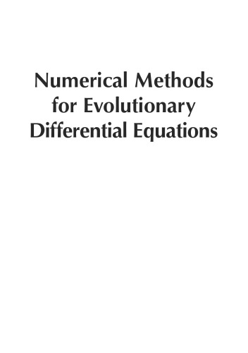 Numerical methods for evolutionary differential equations