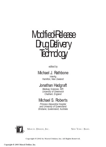Modified-Release Drug Delivery Technology (Drugs and the Pharmaceutical Sciences)  