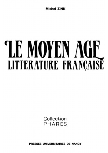 Le moyen âge : Littérature française