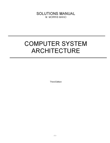 solution manual computer system architecture  