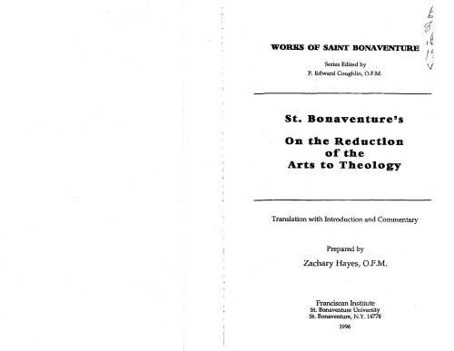 St. Bonaventure's on the Reduction of the Arts to Theology (English and Latin Edition)