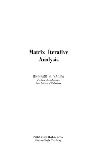 Matrix iterative analysis