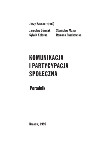 Komunikacja i partycypacja społeczna - Poradnik  