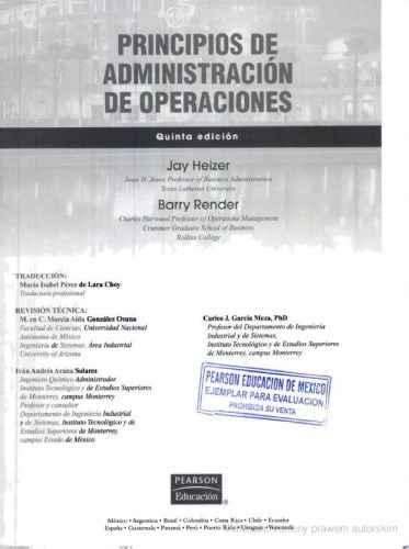 Principios de administración de operaciones  