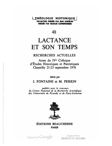 Lactance et son temps  