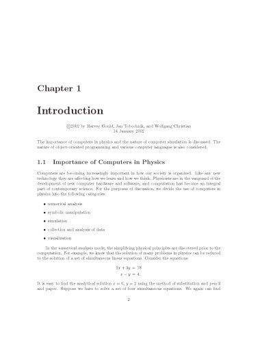 An Introduction to Computer Simulation Methods: Applications to Physical Systems