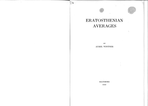 Eratosthenian averages,  