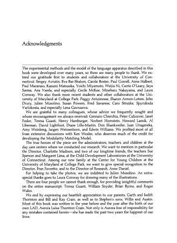 Investigations in Universal Grammar: A Guide to Experiments on the Acquisition of Syntax and Semantics (Language, Speech, and Communication)  