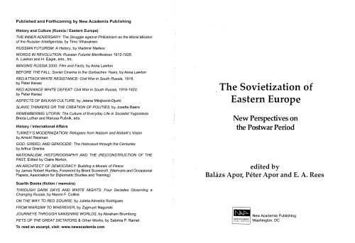 The Sovietization of Eastern Europe: New Perspectives on the Postwar Period  