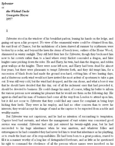 Sylvester: or The Wicked Uncle  