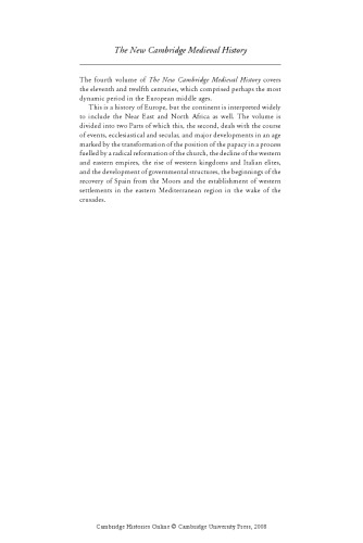 The New Cambridge Medieval History: Volume 4, c.1024-c.1198, Part 2  