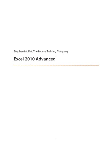 Excel 2010 Advanced  