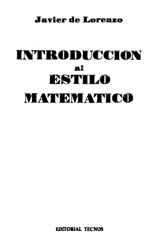 Introduccion al estilo matemático  