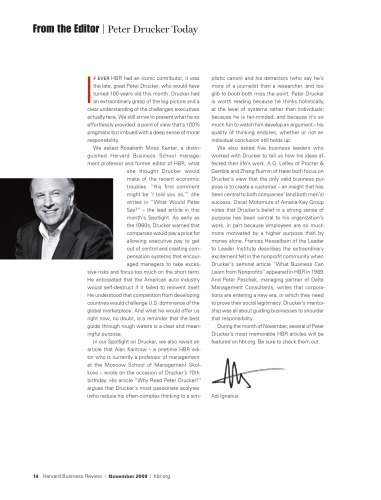 Harvard Business Review - November 2009