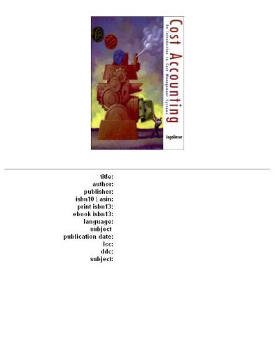 Cost accounting: an introduction to cost management systems