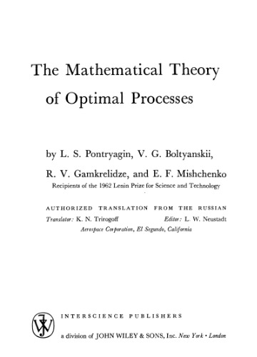 The mathematical theory of optimal processes