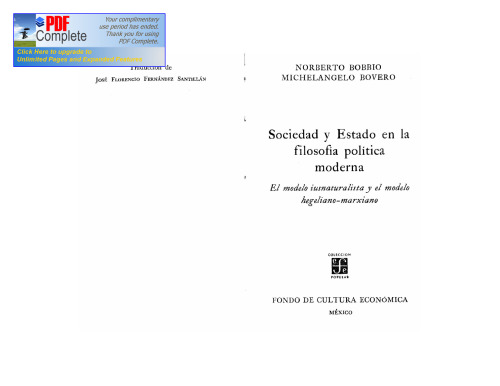 Sociedad y Estado en la Filosofía Política Moderna