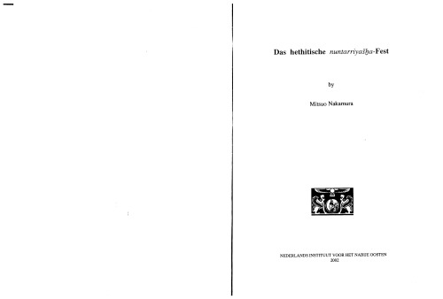 Das hethitische nuntarriyasha-Fest