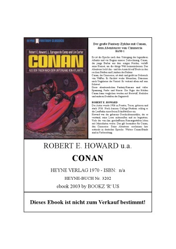Conan. Deutsche Erstveröffentlichung (1. Roman der Conan-Saga)