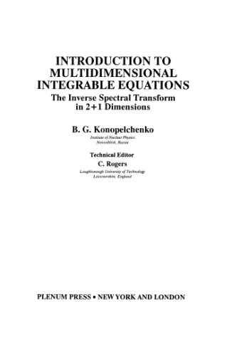 Introduction to multidimensional integrable equations: the inverse spectral transform in 2+1 dimensions