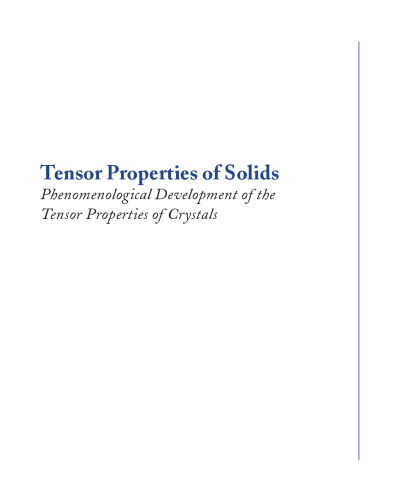 Tensor properties of solids