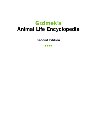 Grzimek's Animal Life Encyclopedia, 2nd Edition, Volume 8: Birds I