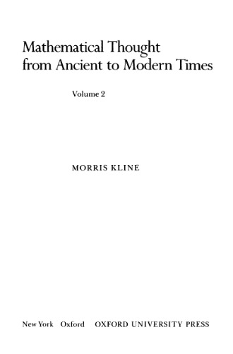 Mathematical thought from ancient to modern times