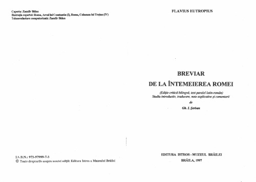 BREVIARIVM AB VRBE CONDITA (Breviar de la Întemeierea Romei)