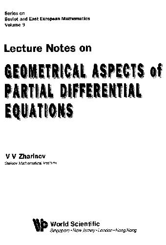 Lecture notes on geometrical aspects of partial differential equations