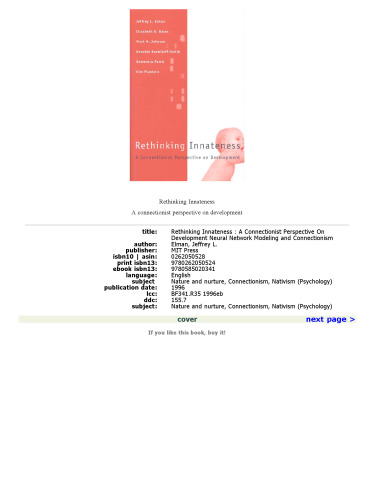 Rethinking Innateness: A Connectionist Perspective on Development