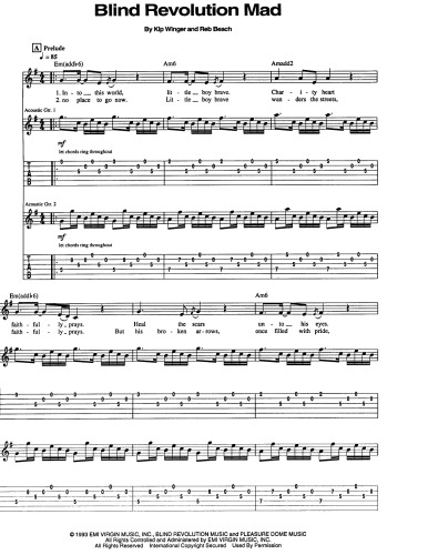 Winger: Pull with Notes and Tablature