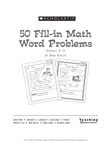 50 Fill-in Math Word Problems: Grades 2-3: 50 Engaging Stories for Students to Read, Fill In, Solve, and Sharpen Their Math Skills