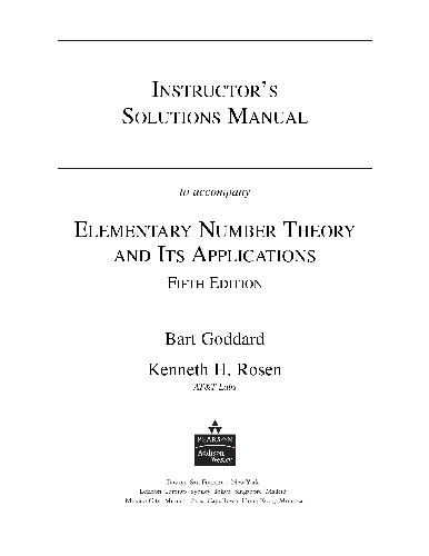Student Solutions Manual for Elementary Number Theory