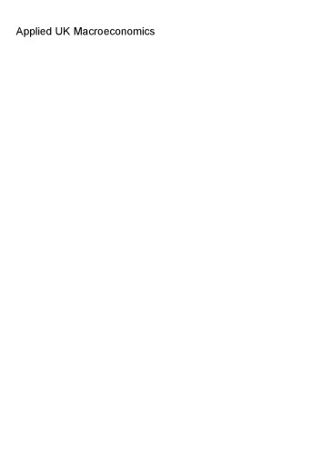 Applied Uk Macroeconomics  