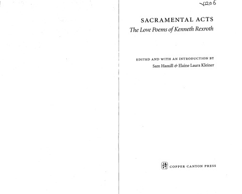 Sacramental Acts: The Love Poems of Kenneth Rexroth