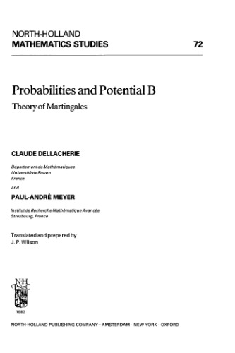 Probabilities and Potential BTheory of Martingales