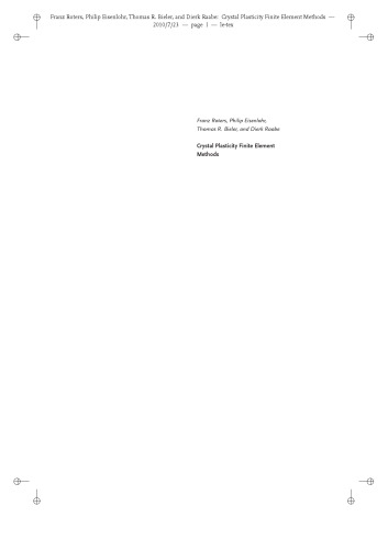 Crystal Plasticity Finite Element Methods: in Materials Science and Engineering