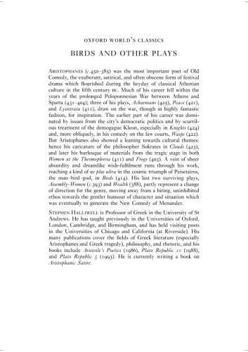 Birds and Other Plays ()