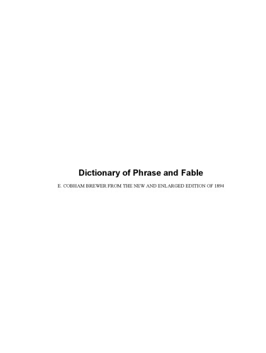 Brewer's Dictionary of Phrase and Fable