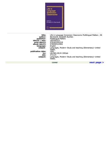 Life in Language Immersion Classrooms  