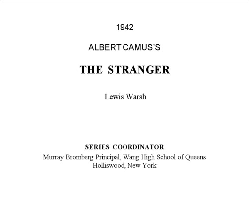 Albert Camus’s The Stranger  