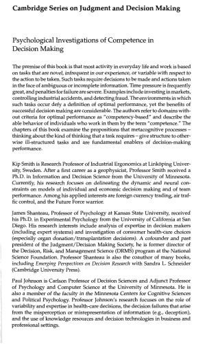 Psychological investigations of competence in decision making  