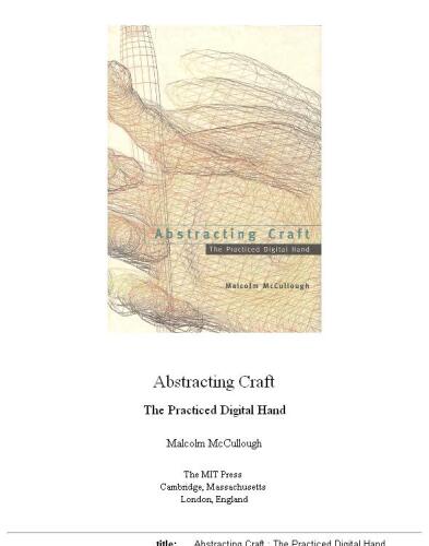 Abstracting craft: the practiced digital hand  