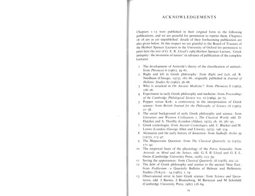 Methods and Problems in Greek Science: Selected Papers  