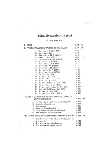 TÜRK ŞİVELERİNİN TASNİFİ  